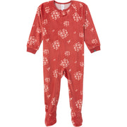 Infant and Toddler Girls Red Bouquet Blanket Sleeper