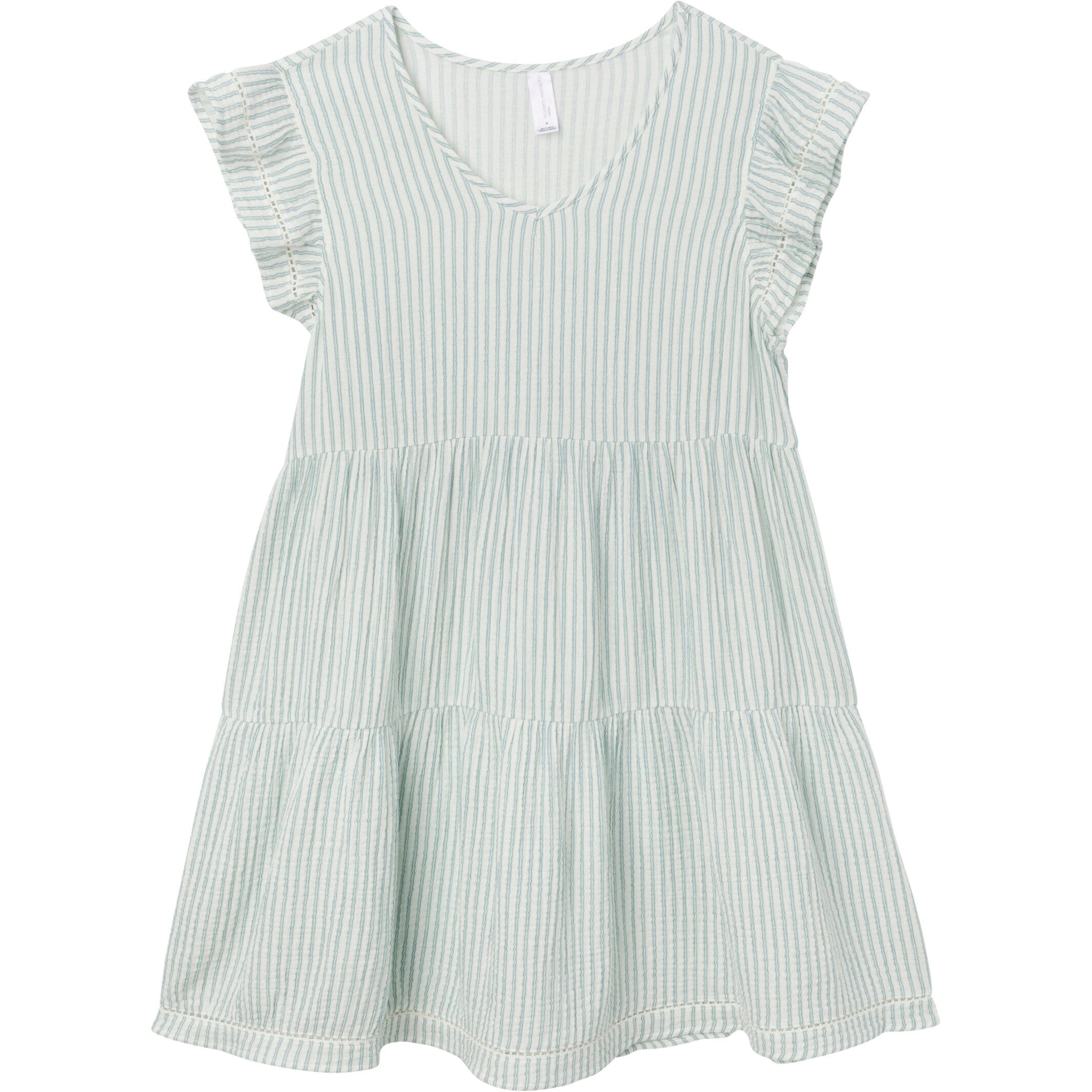 Womens Teal Stripe Gauze Dress