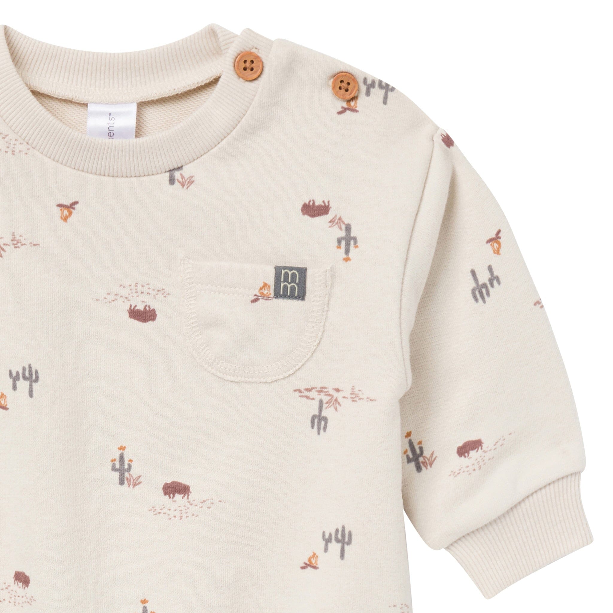 Baby Boys Gray Buffalo Desert Bubble Romper Rompers Modern Moments™ by Gerber® 