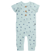 Baby Girls Light Sky Blueberry Short Sleeve Long Leg Romper