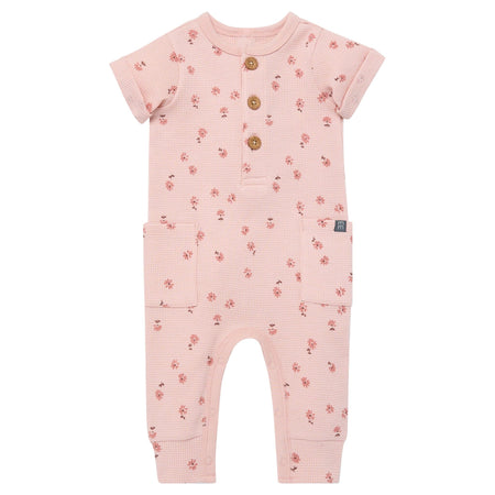 Baby Girls Tossed Daisy Short Sleeve Long Leg Romper