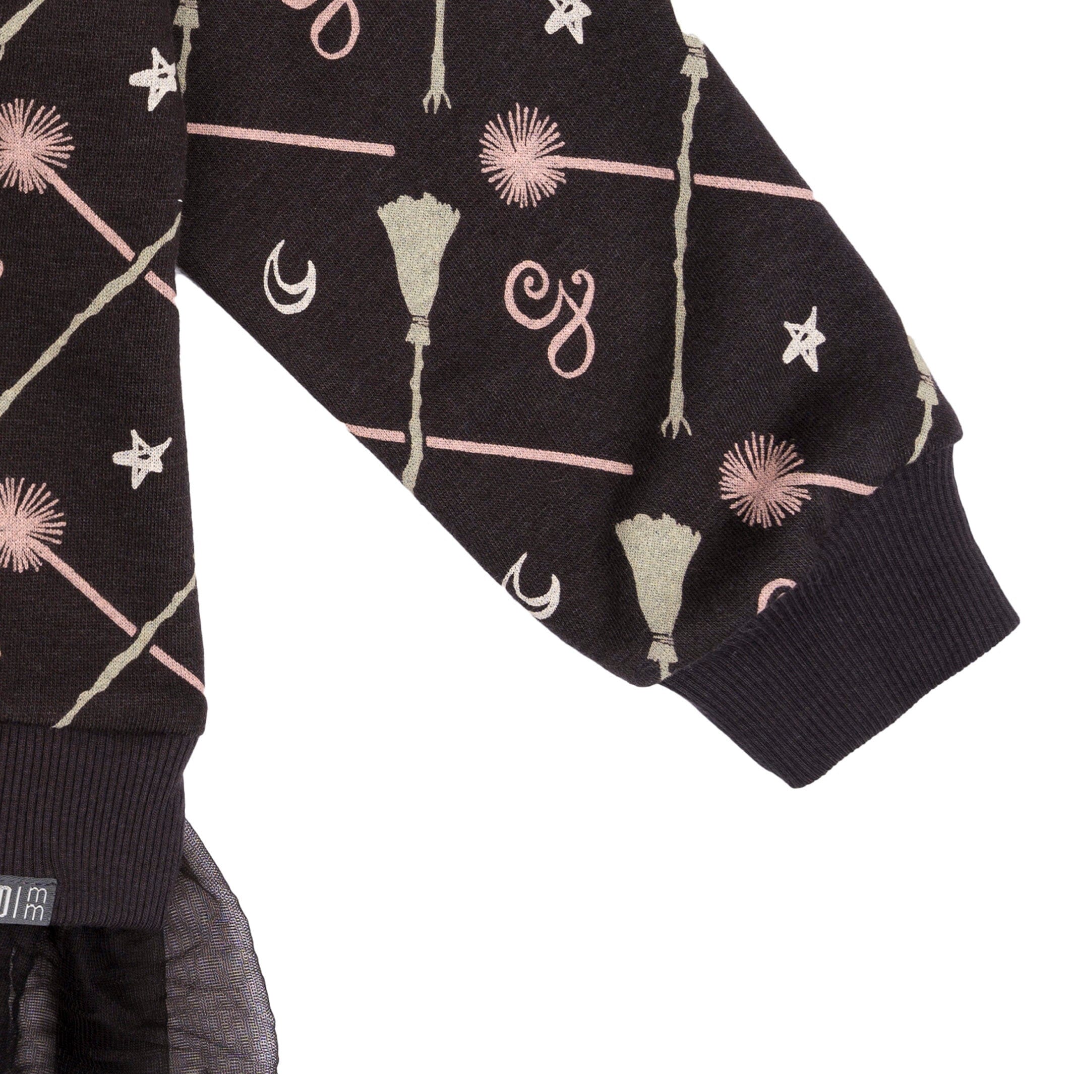 Toddler Girls Black Wand Broom Wicked Sweatshirt