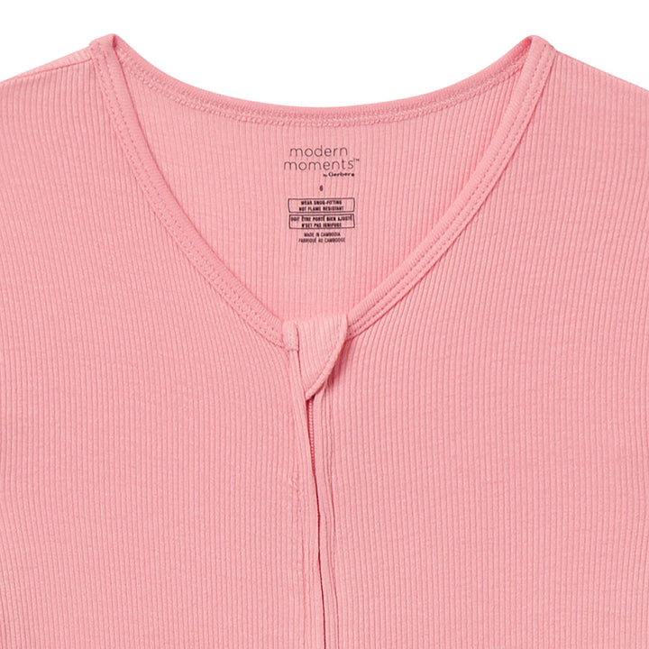 2-Pack Baby Girls Peach and Off-White Viscose Snug Fitting Footless Pajamas Sleepwear Gerber® 