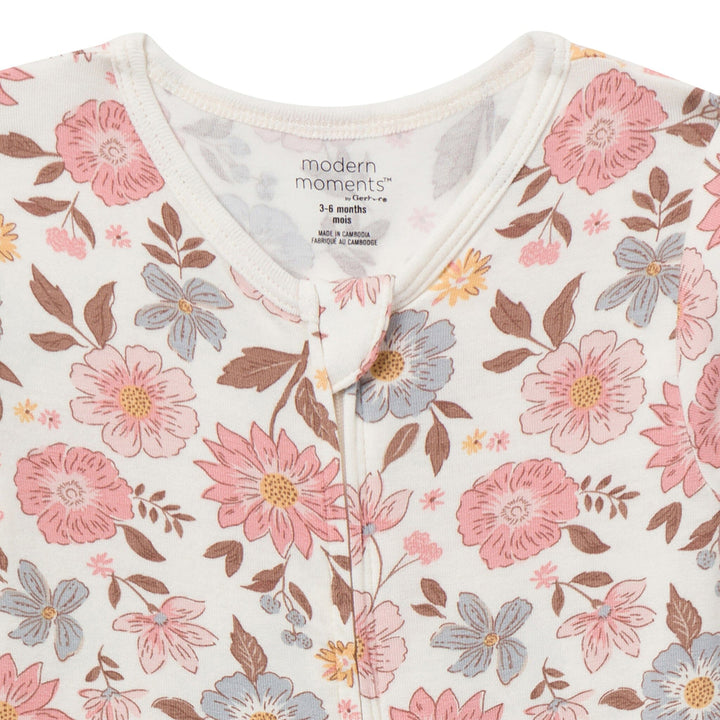 2-Pack Baby Girls Peach and Off-White Viscose Snug Fitting Footless Pajamas Sleepwear Gerber® 