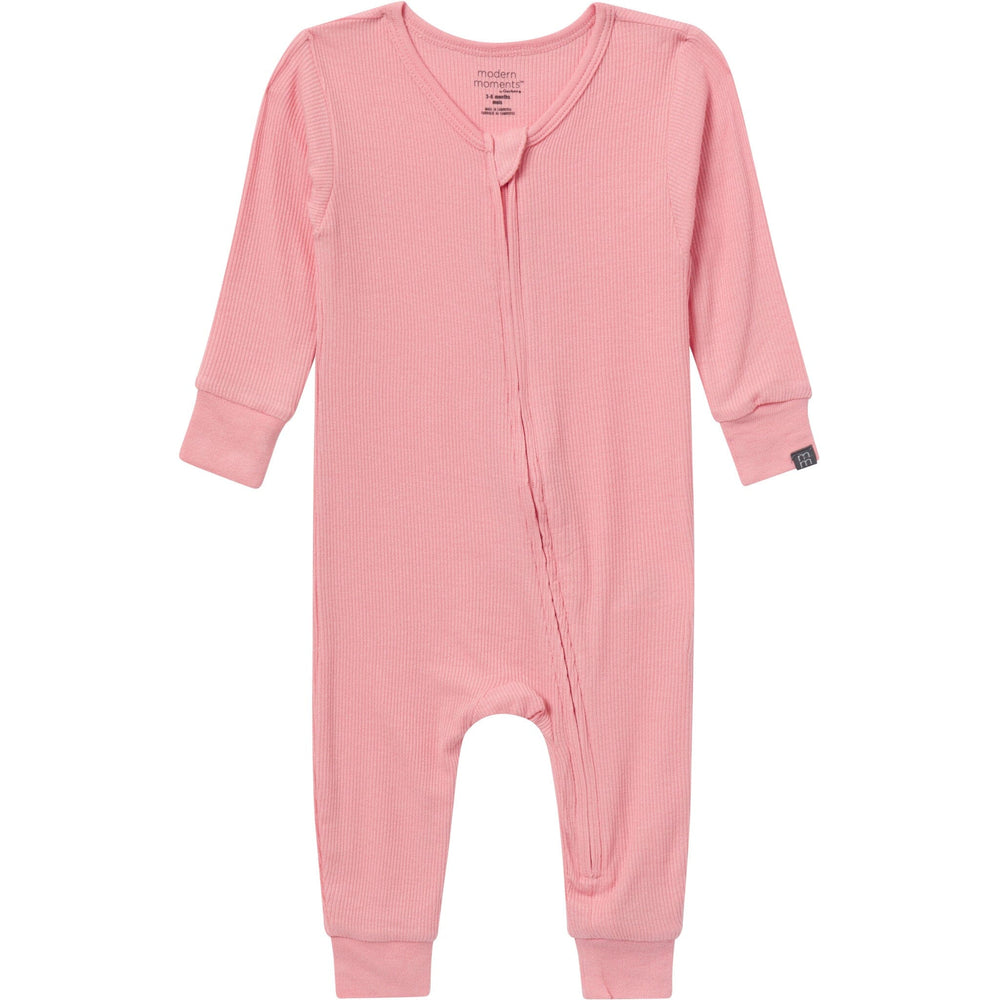 2-Pack Baby Girls Peach and Off-White Viscose Snug Fitting Footless Pajamas Sleepwear Gerber® 