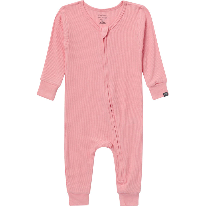 2-Pack Baby Girls Peach and Off-White Viscose Snug Fitting Footless Pajamas Sleepwear Gerber® 