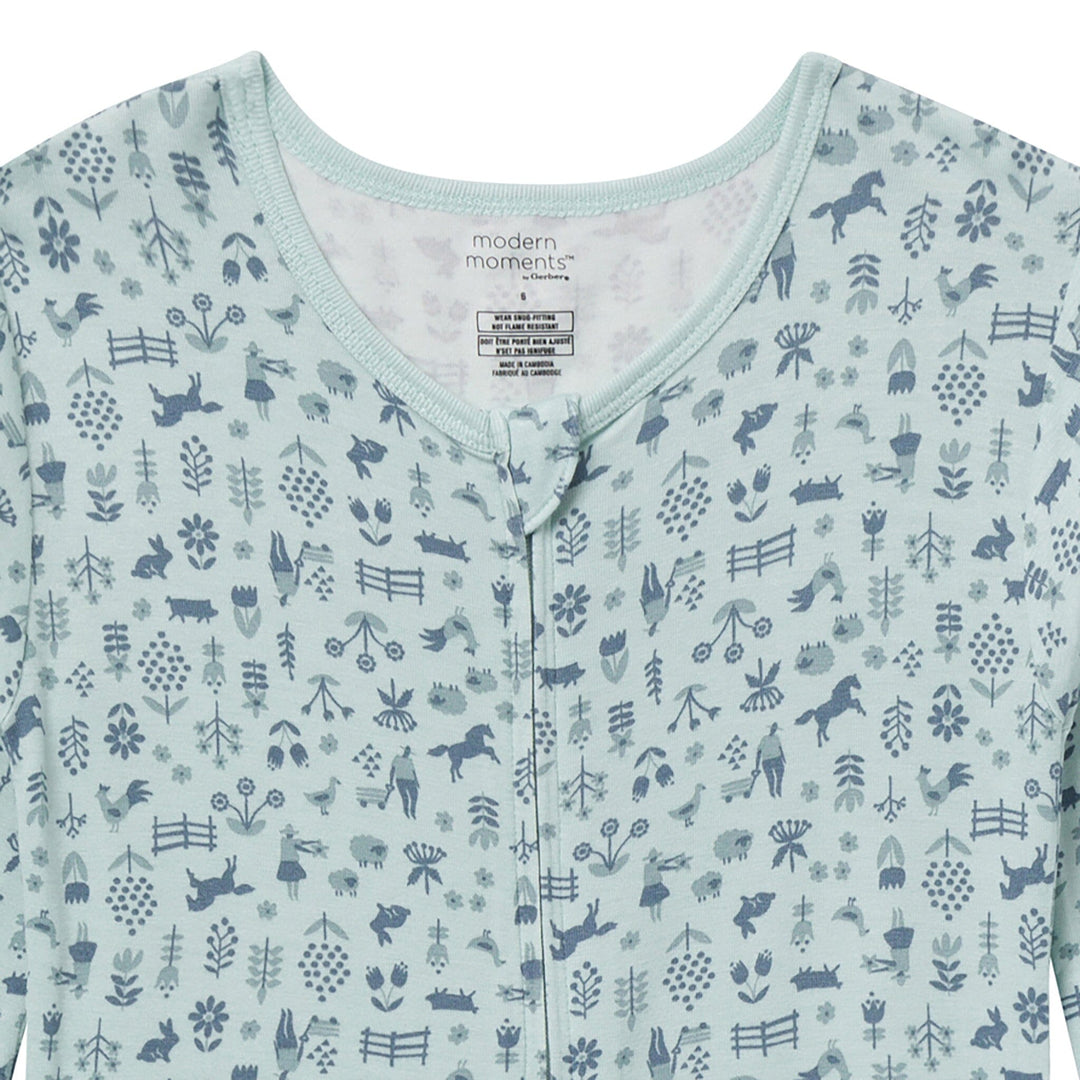 2-Pack Baby Neutral Blue Viscose Snug Fitting Footless Pajamas Sleepwear Gerber® 