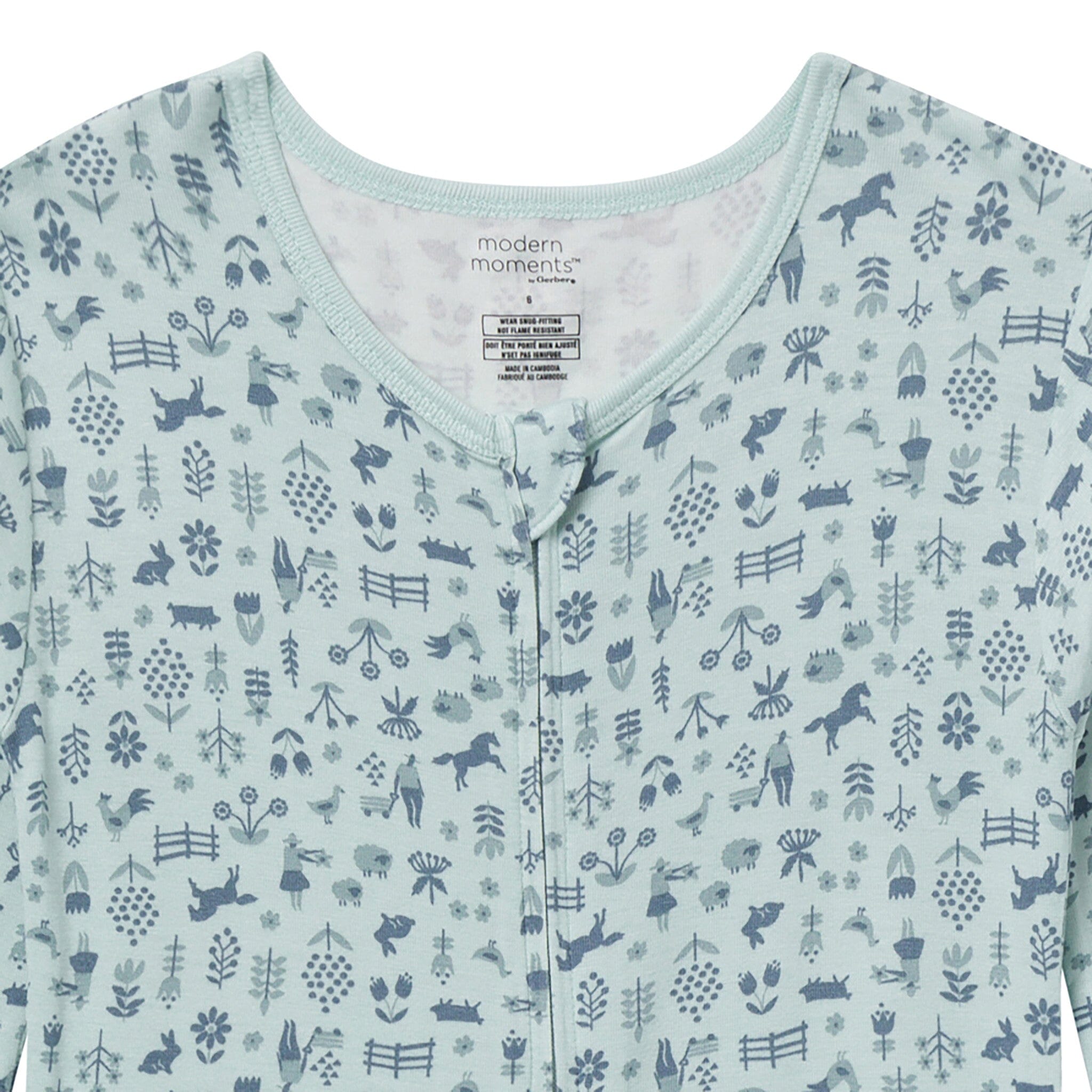 2-Pack Baby Neutral Blue Viscose Snug Fitting Footless Pajamas Sleepwear Gerber® 