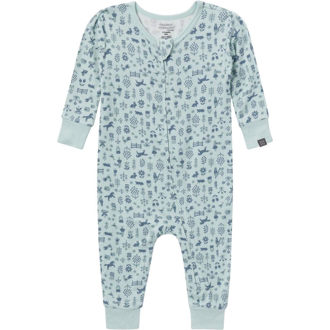 2-Pack Baby Neutral Blue Viscose Snug Fitting Footless Pajamas Sleepwear Gerber® 