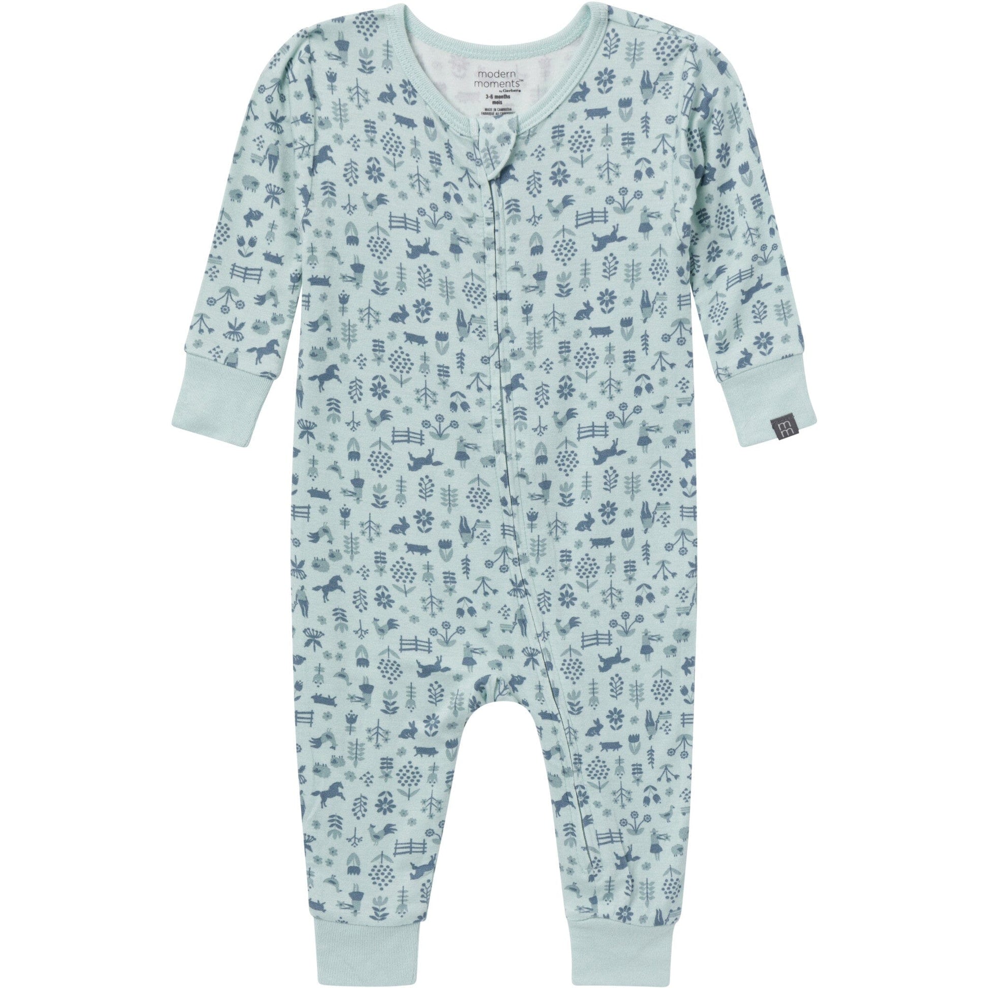 2-Pack Baby Neutral Blue Viscose Snug Fitting Footless Pajamas Sleepwear Gerber® 