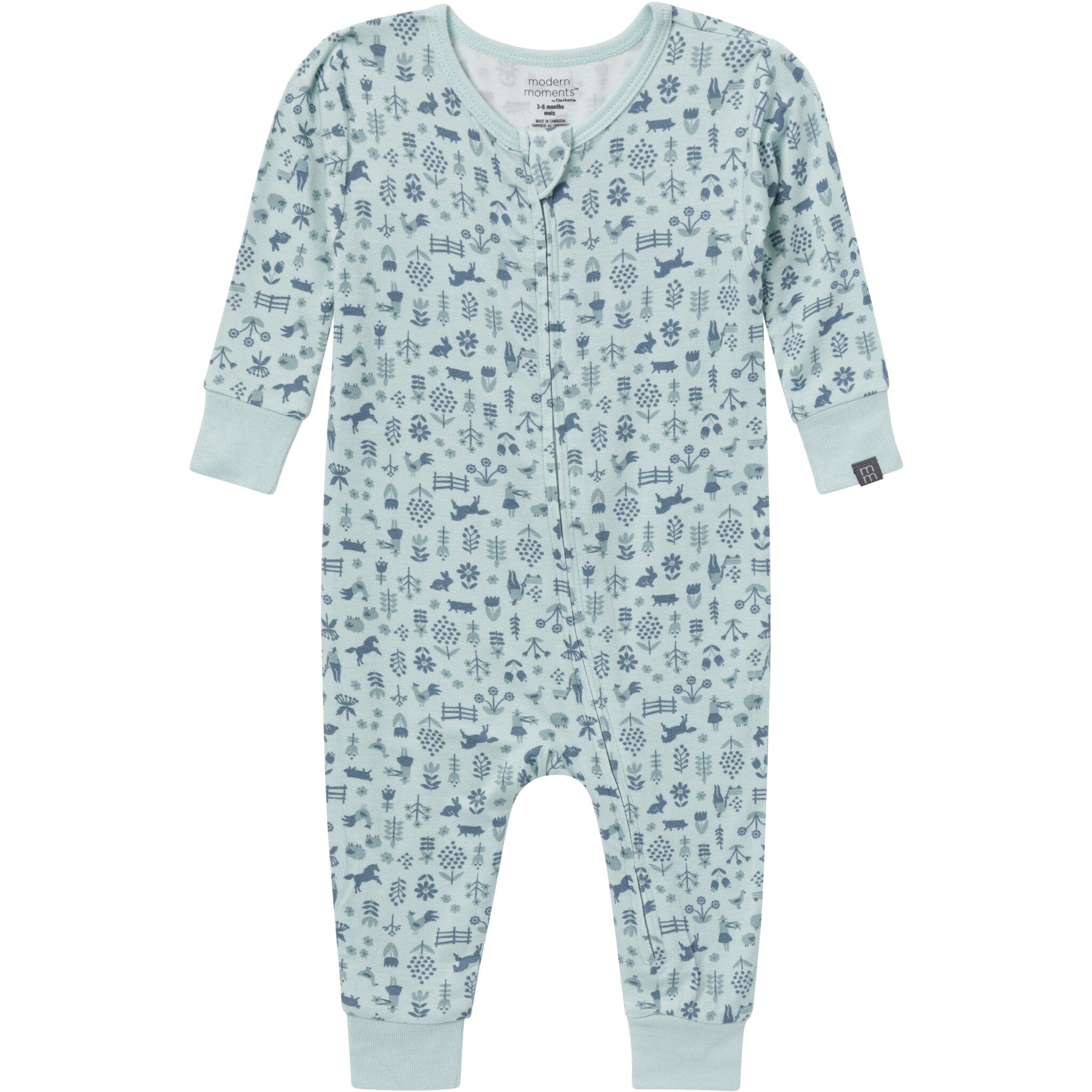 2-Pack Baby Neutral Blue Viscose Snug Fitting Footless Pajamas Sleepwear Gerber® 