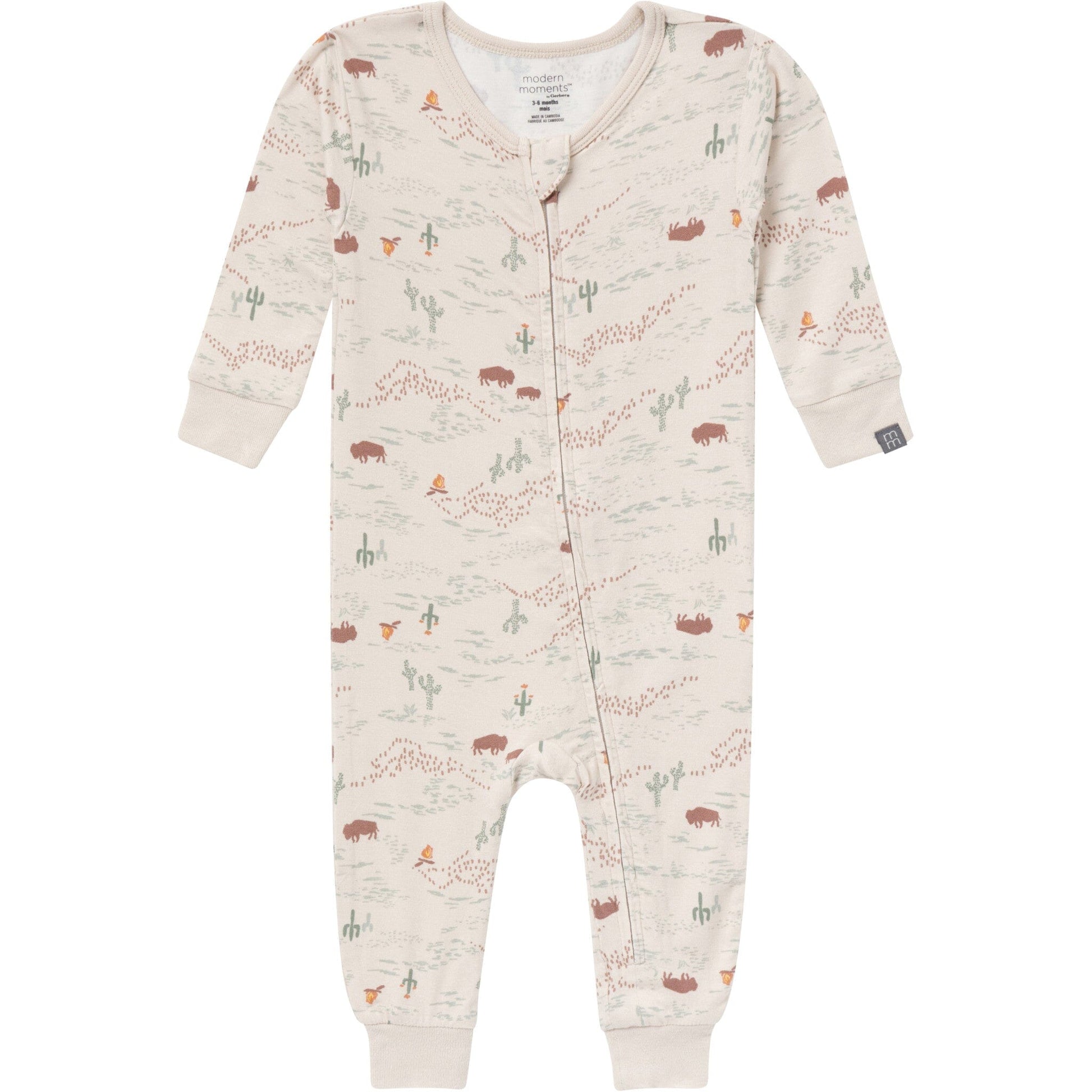 2-Pack Baby Neutral Gray and Brown Snug Fitting Footless Pajamas Sleepwear Gerber® 