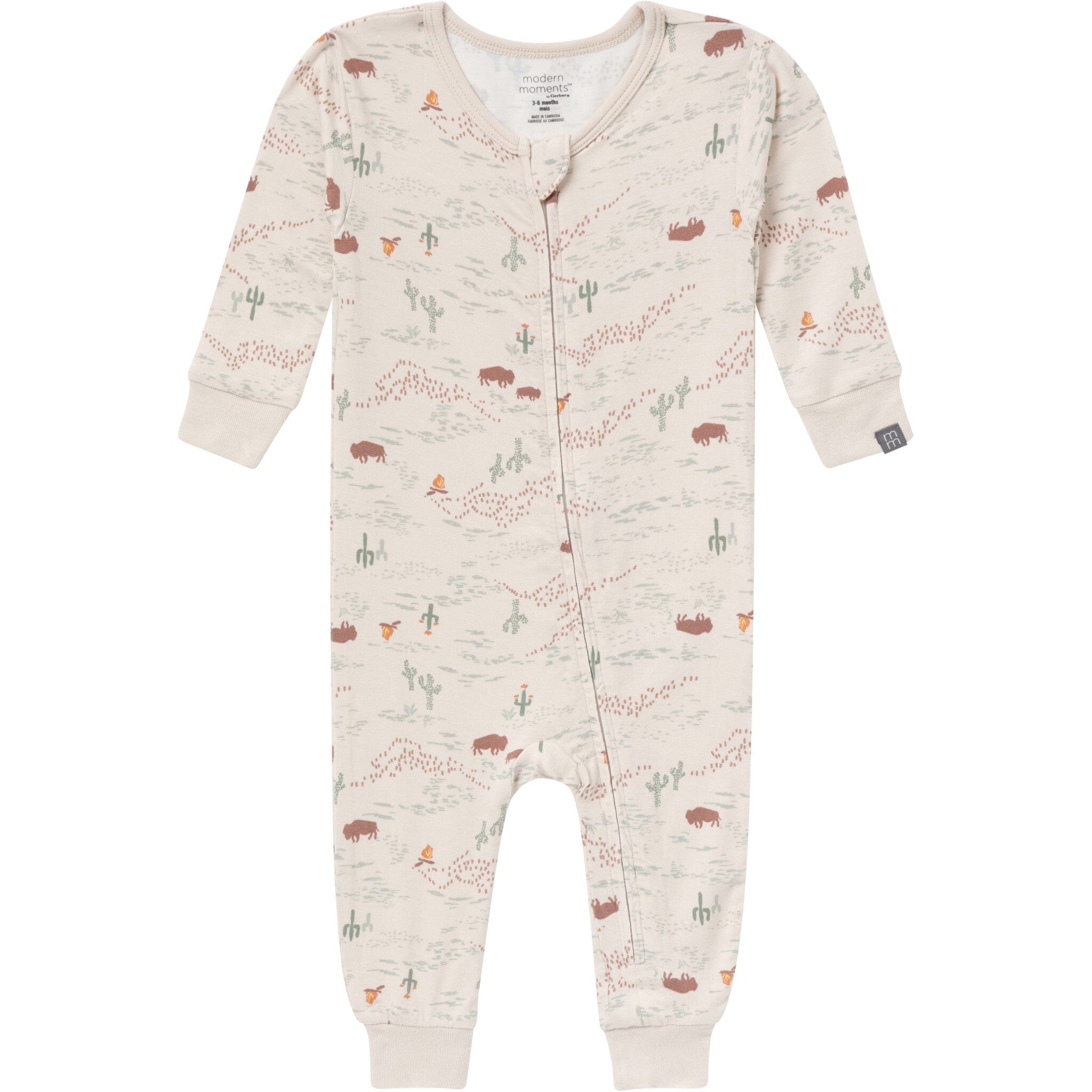 2-Pack Baby Neutral Gray and Brown Snug Fitting Footless Pajamas Sleepwear Gerber® 