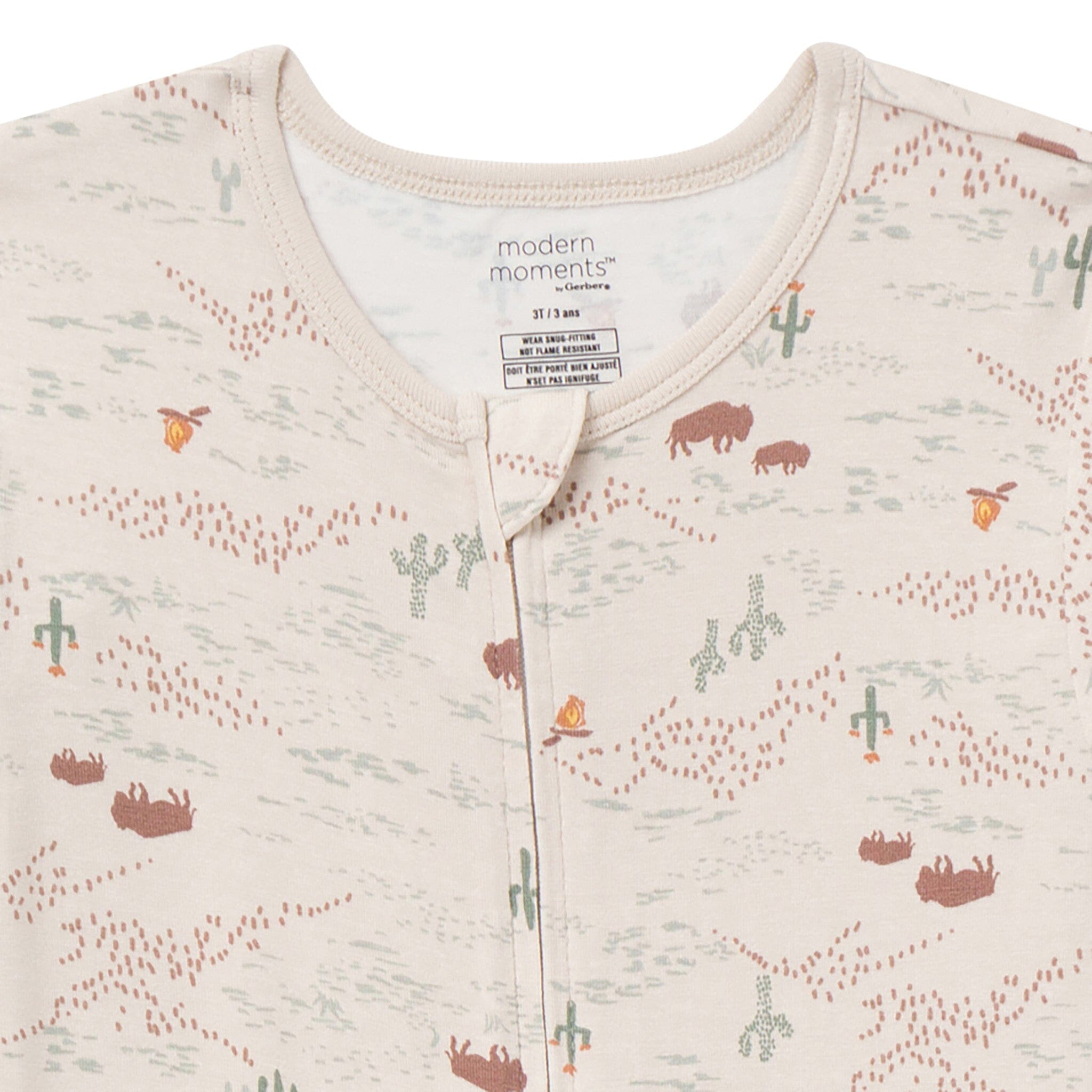 2-Pack Baby Neutral Gray and Brown Snug Fitting Footless Pajamas Sleepwear Gerber® 