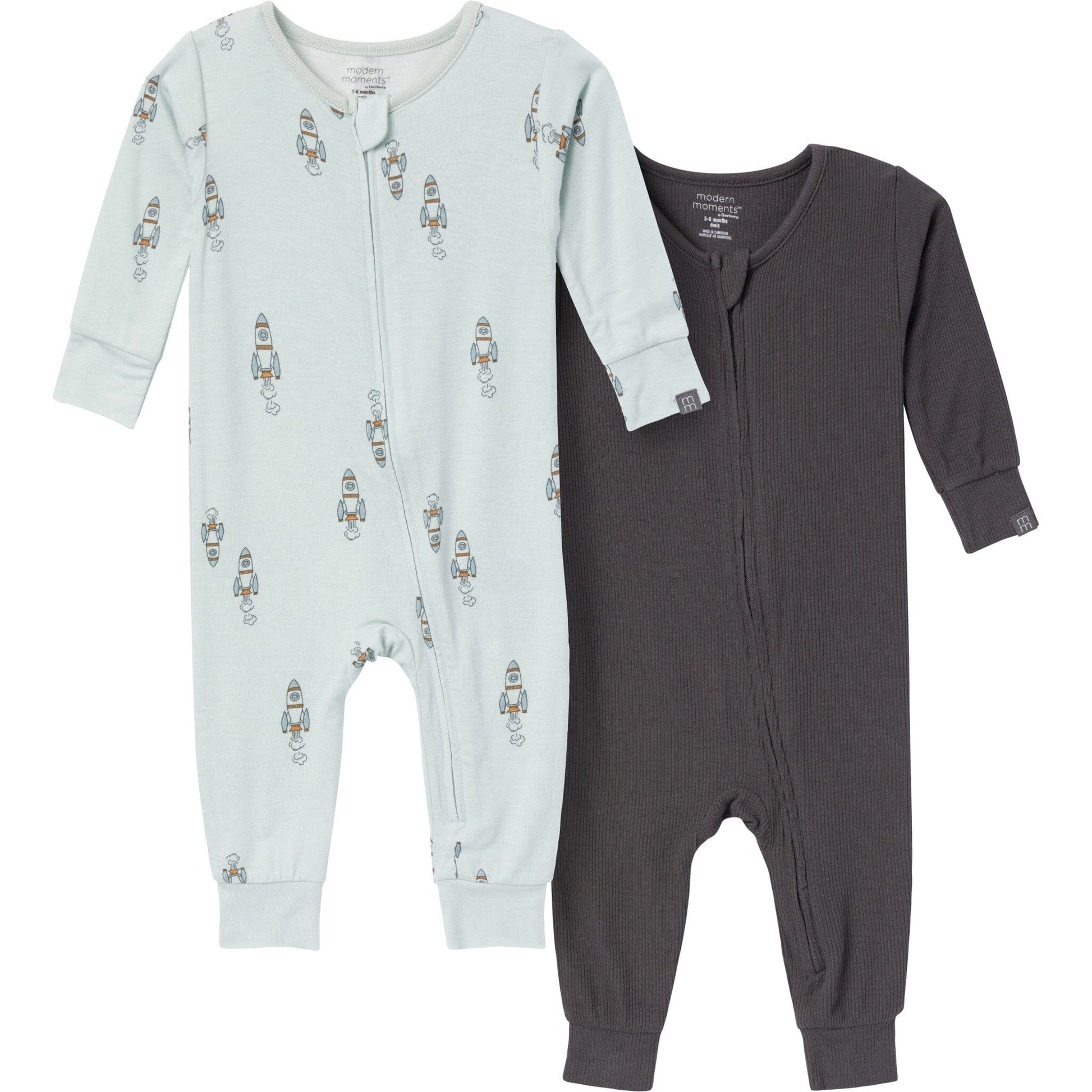 2-Pack Baby & Toddler Boys Light Sky Spaceship Tight Fitting Footless Pajamas sleepwear Modern Moments™ by Gerber® 