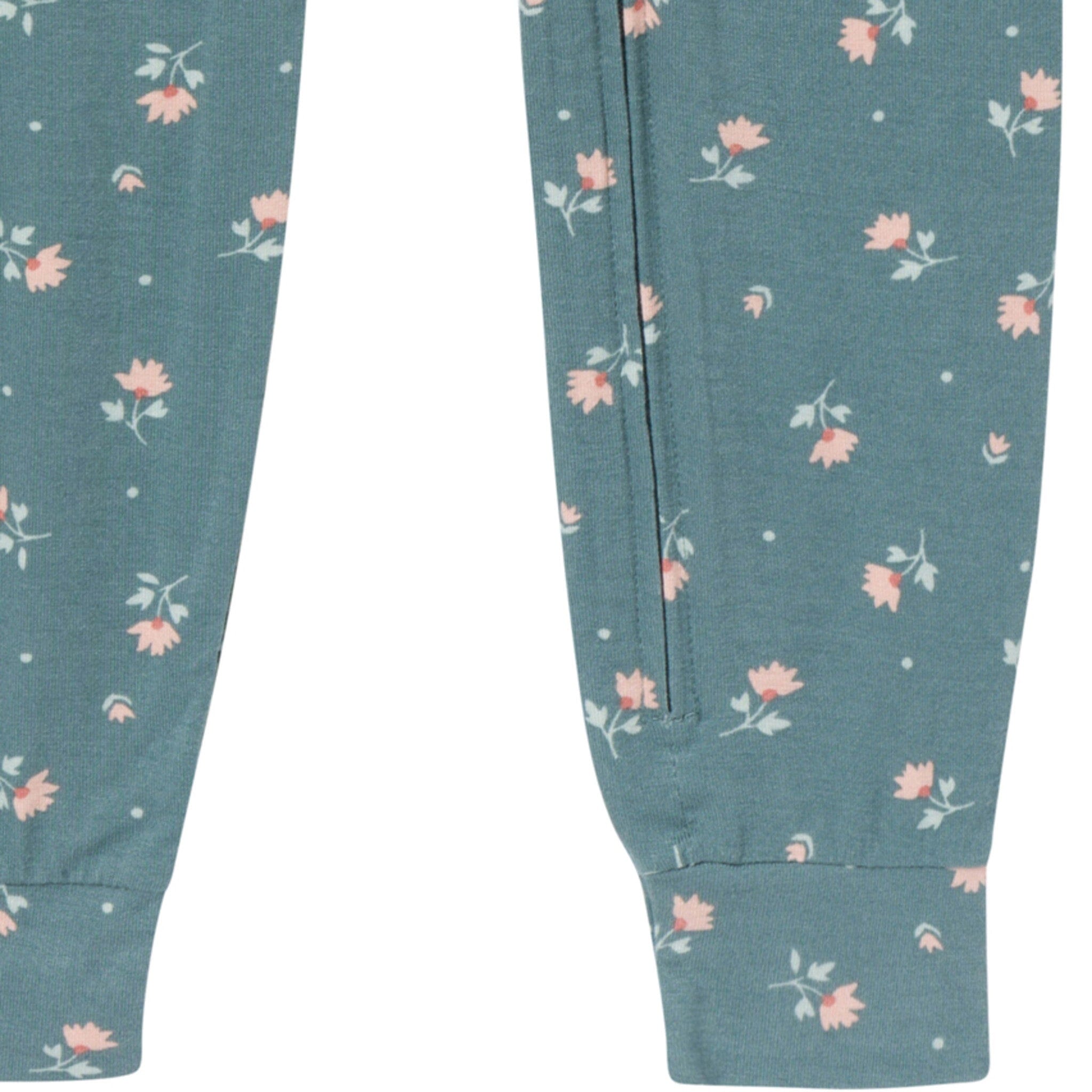 2-Pack Baby & Toddler Girls Dark Teal Rose Tight Fitting Footless Pajamas sleepwear Modern Moments™ by Gerber® 