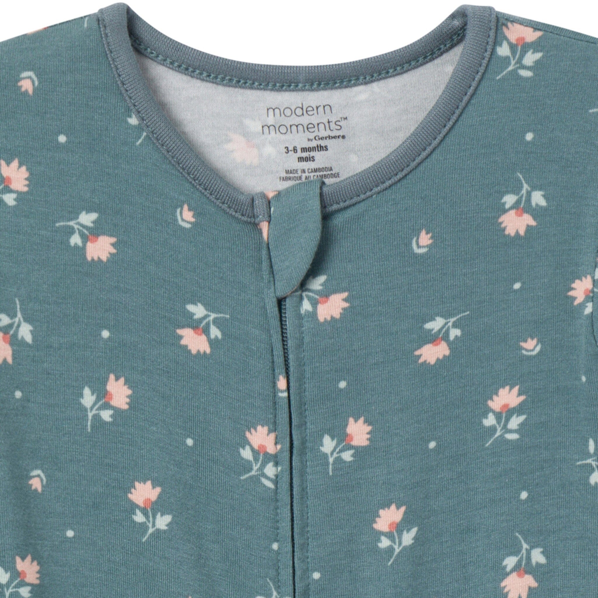 2-Pack Baby & Toddler Girls Dark Teal Rose Tight Fitting Footless Pajamas sleepwear Modern Moments™ by Gerber® 