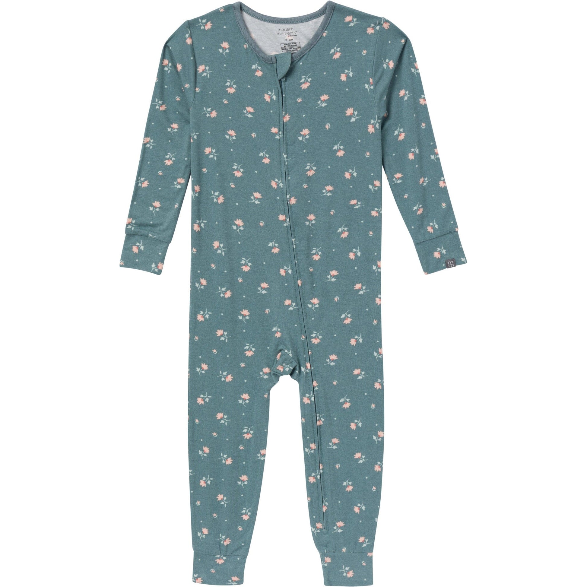 2-Pack Baby & Toddler Girls Dark Teal Rose Tight Fitting Footless Pajamas sleepwear Modern Moments™ by Gerber® 