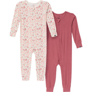 2-Pack Baby & Toddler Girls Ivory Floral Tight Fitting Footless Pajamas sleepwear Modern Moments™ by Gerber® 