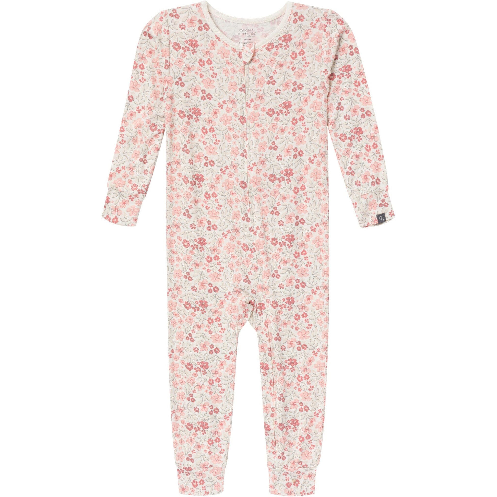 2-Pack Baby & Toddler Girls Ivory Floral Tight Fitting Footless Pajamas sleepwear Modern Moments™ by Gerber® 