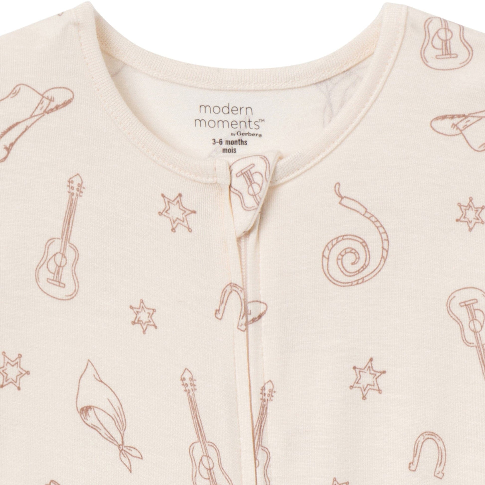 2-Pack Baby & Toddler Neutral Beige Cowboy Tight Fitting Footless Pajamas sleepwear Modern Moments™ by Gerber® 