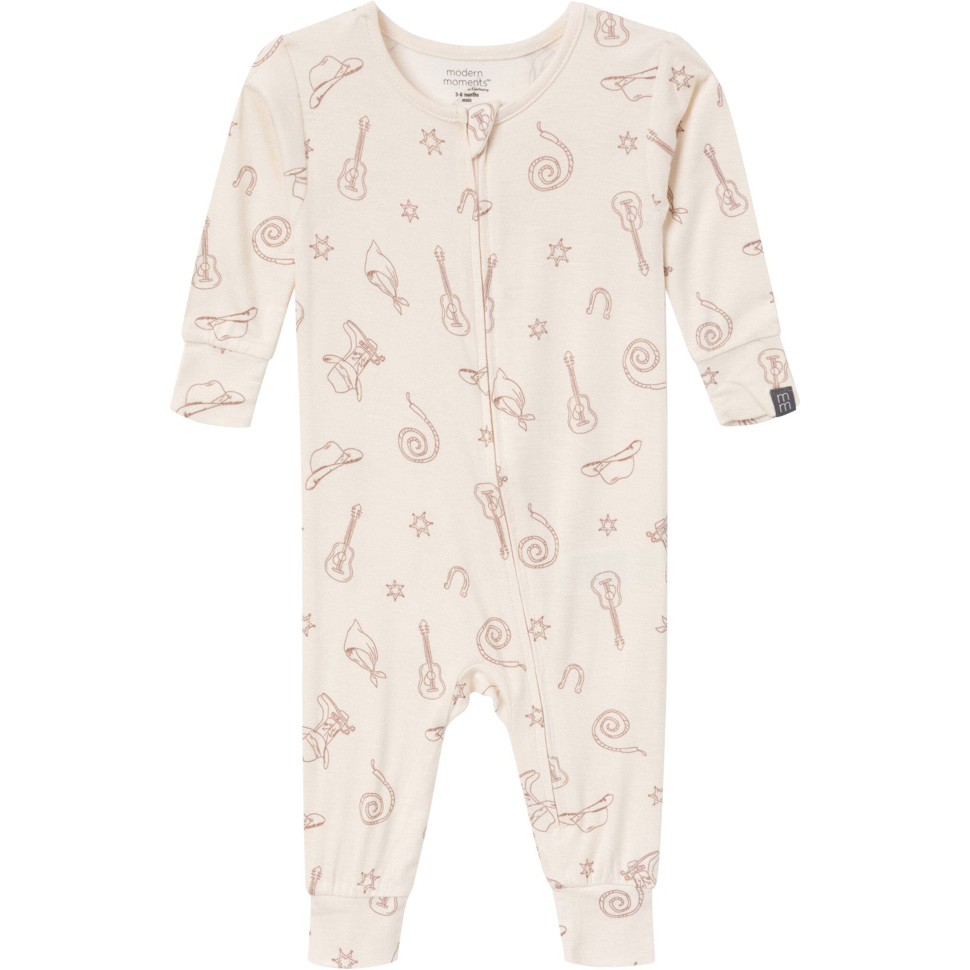 2-Pack Baby & Toddler Neutral Beige Cowboy Tight Fitting Footless Pajamas sleepwear Modern Moments™ by Gerber® 