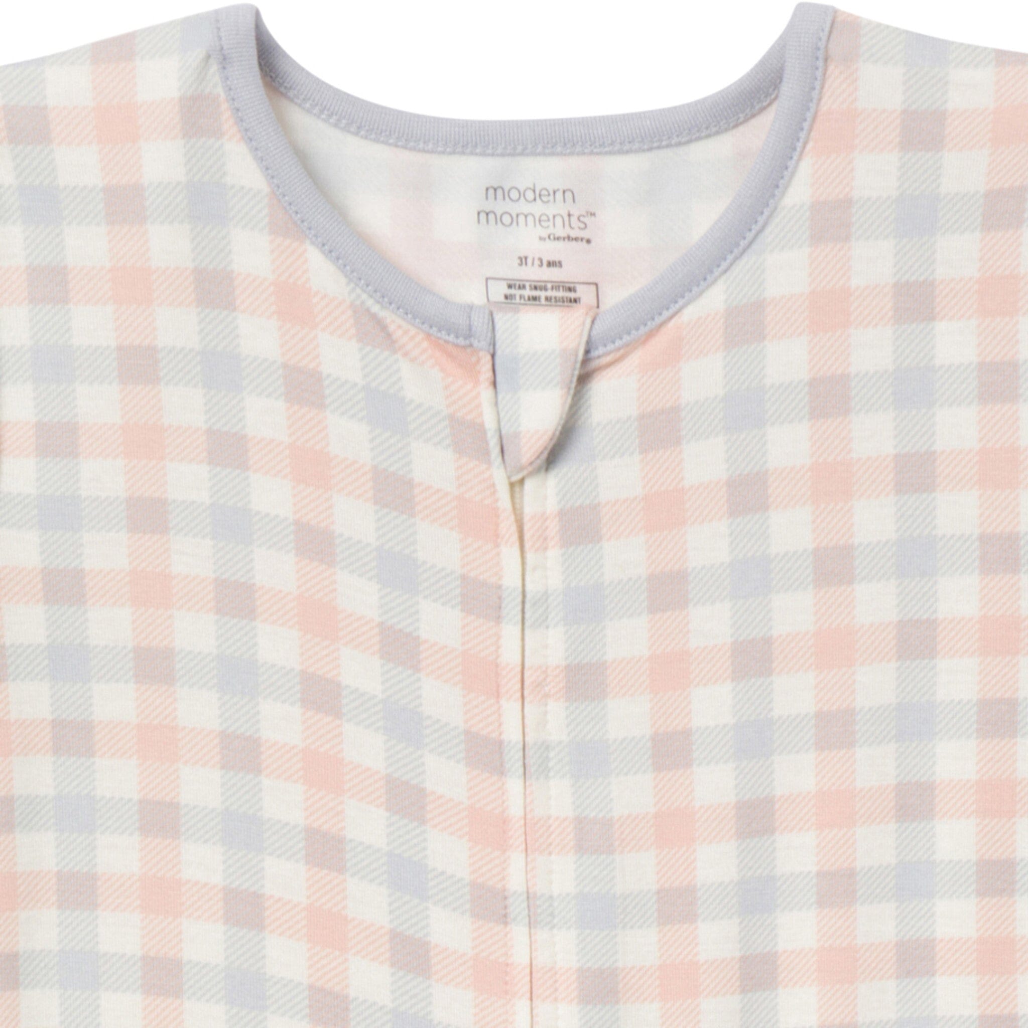 2-Pack Baby & Toddler Neutral Blue Plaid Tight Fitting Footless Pajamas sleepwear Modern Moments™ by Gerber® 