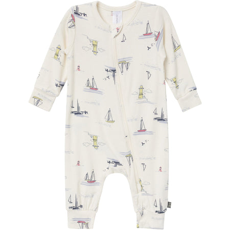2-Pack Baby Boys Sail Harbor Zip Front Viscose Rompers