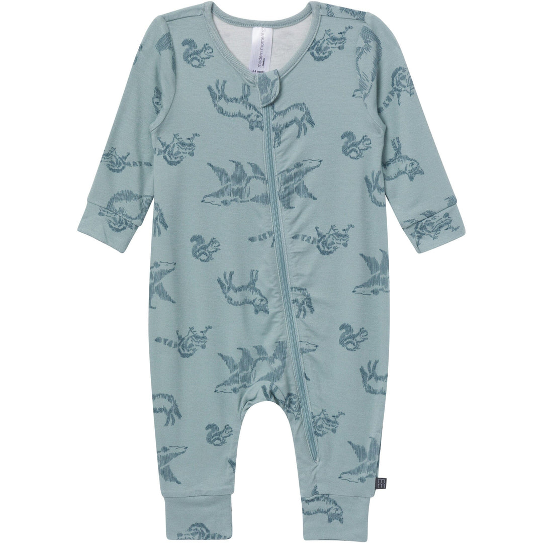 2-Pack Baby Boys Blue Long Sleeve Footless Romper Rompers Gerber® 