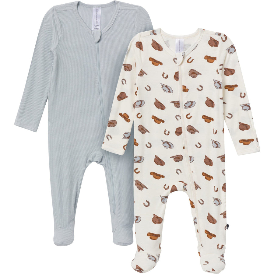 2-Pack Baby Boys Blue and Off-White Sleep 'N Play Sleepwear Gerber® 