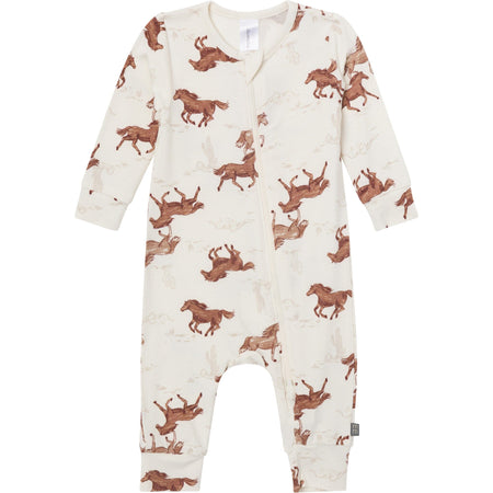 2-Pack Baby Boys Wild Horses Zip Front Viscose Rompers
