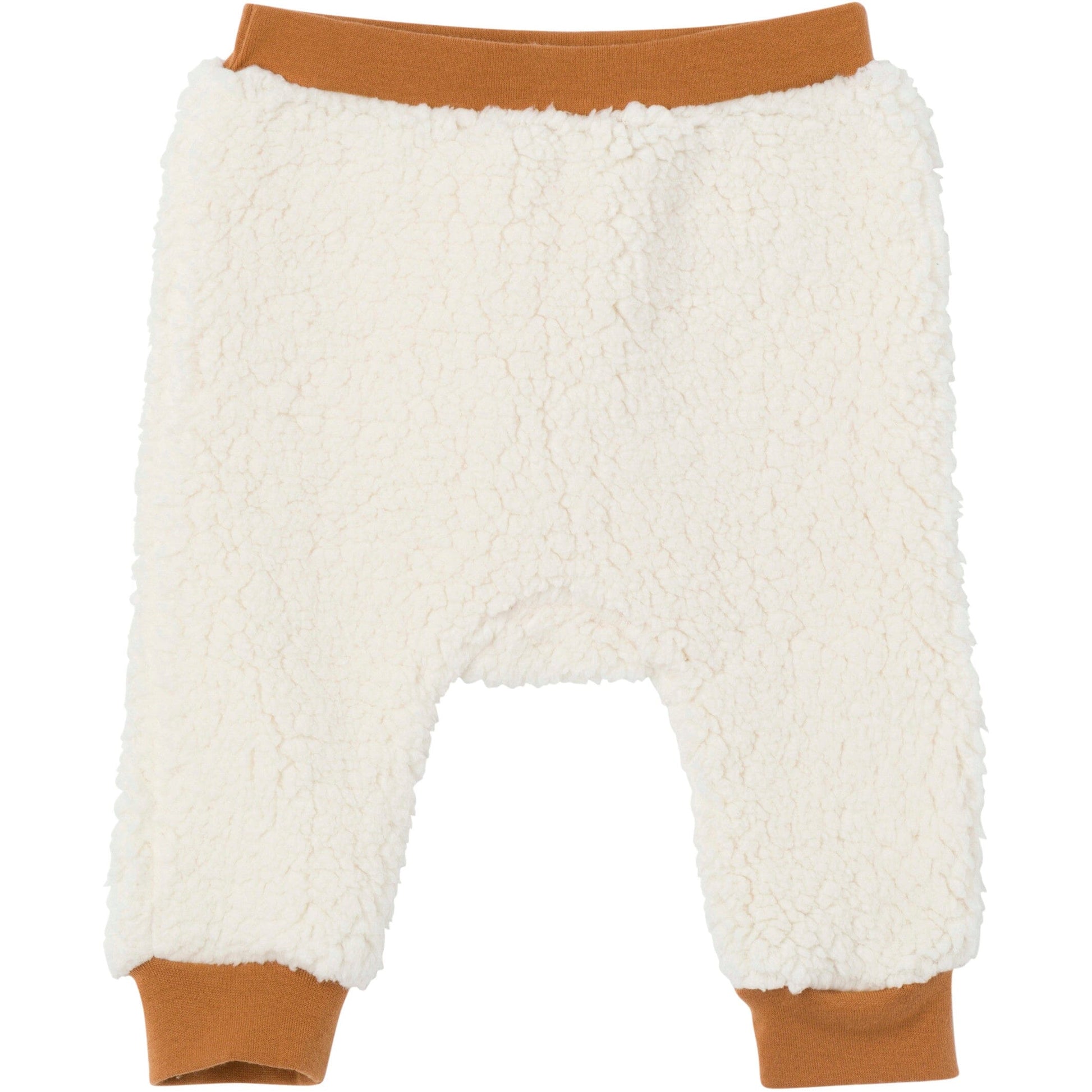 2-Piece Baby Girls Ivory Sherpa Drop Shoulder Top With Pants