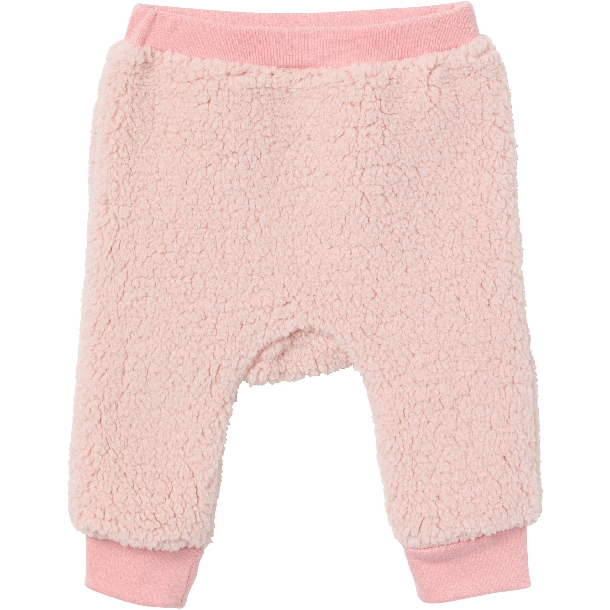 2-Piece Baby Girls Light Pink Sherpa Drop Shoulder Top & Pants