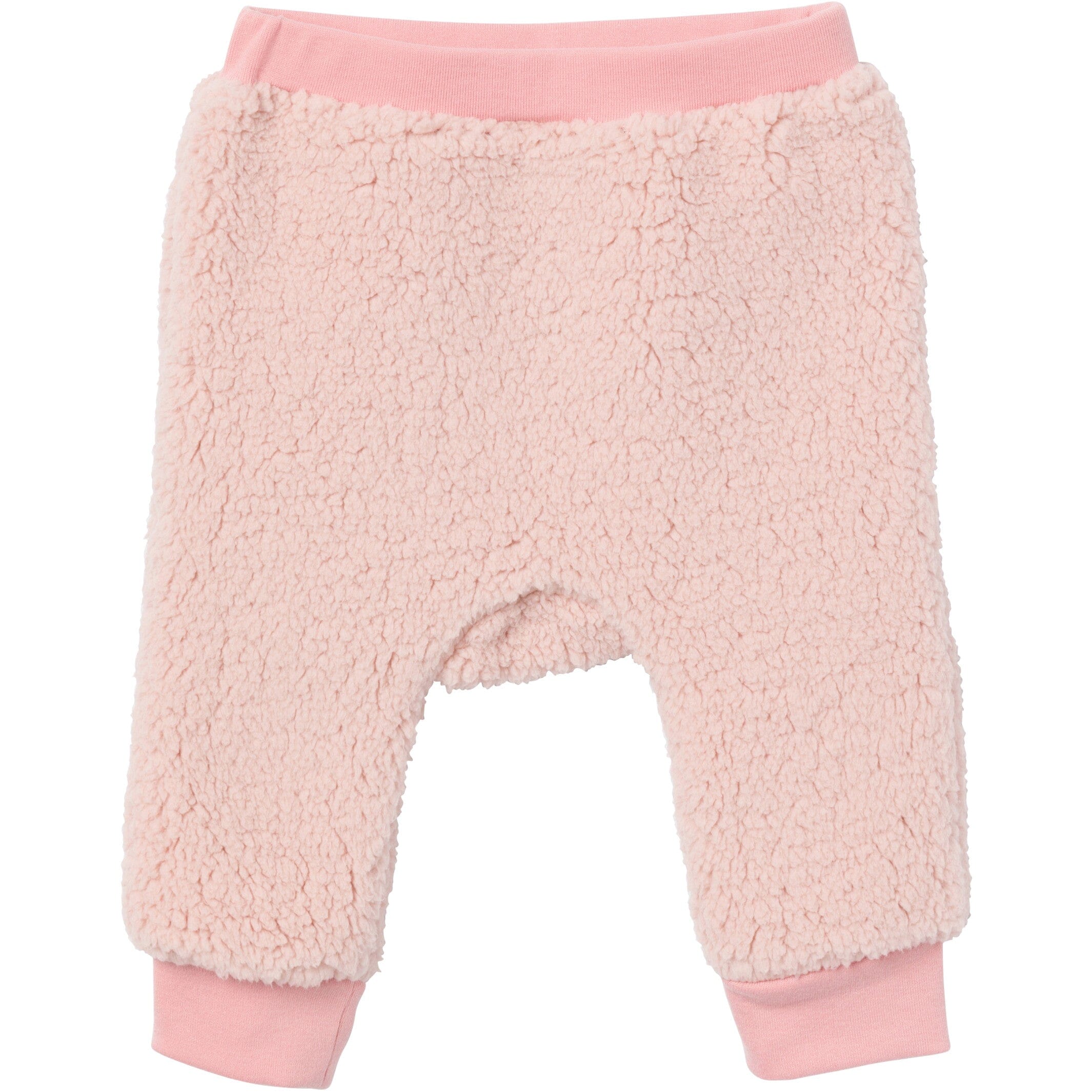 2-Piece Baby Girls Light Pink Sherpa Drop Shoulder Top & Pants