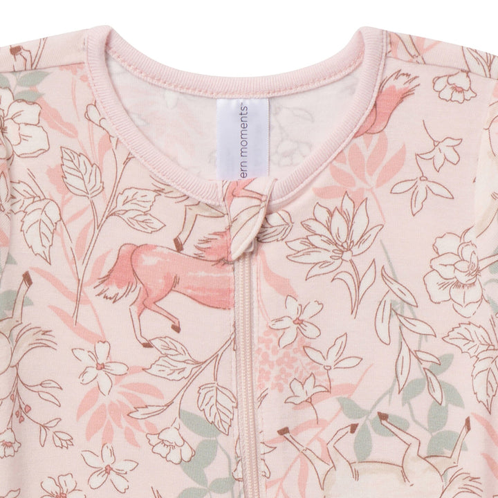 2-Pack Baby Girls Pink Long Sleeve Footless Romper Rompers Gerber® 