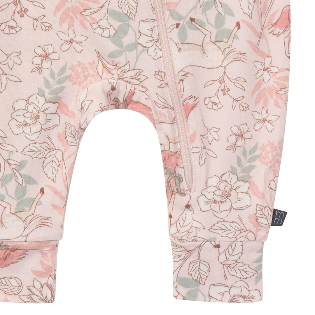 2-Pack Baby Girls Pink Long Sleeve Footless Romper Rompers Gerber® 