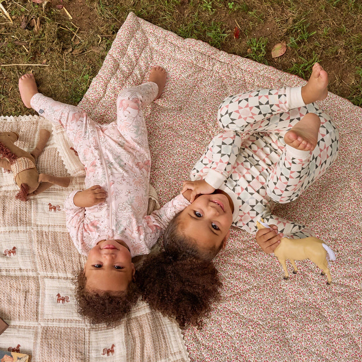 2-Pack Baby Girls Pink Long Sleeve Footless Romper Rompers Gerber® 