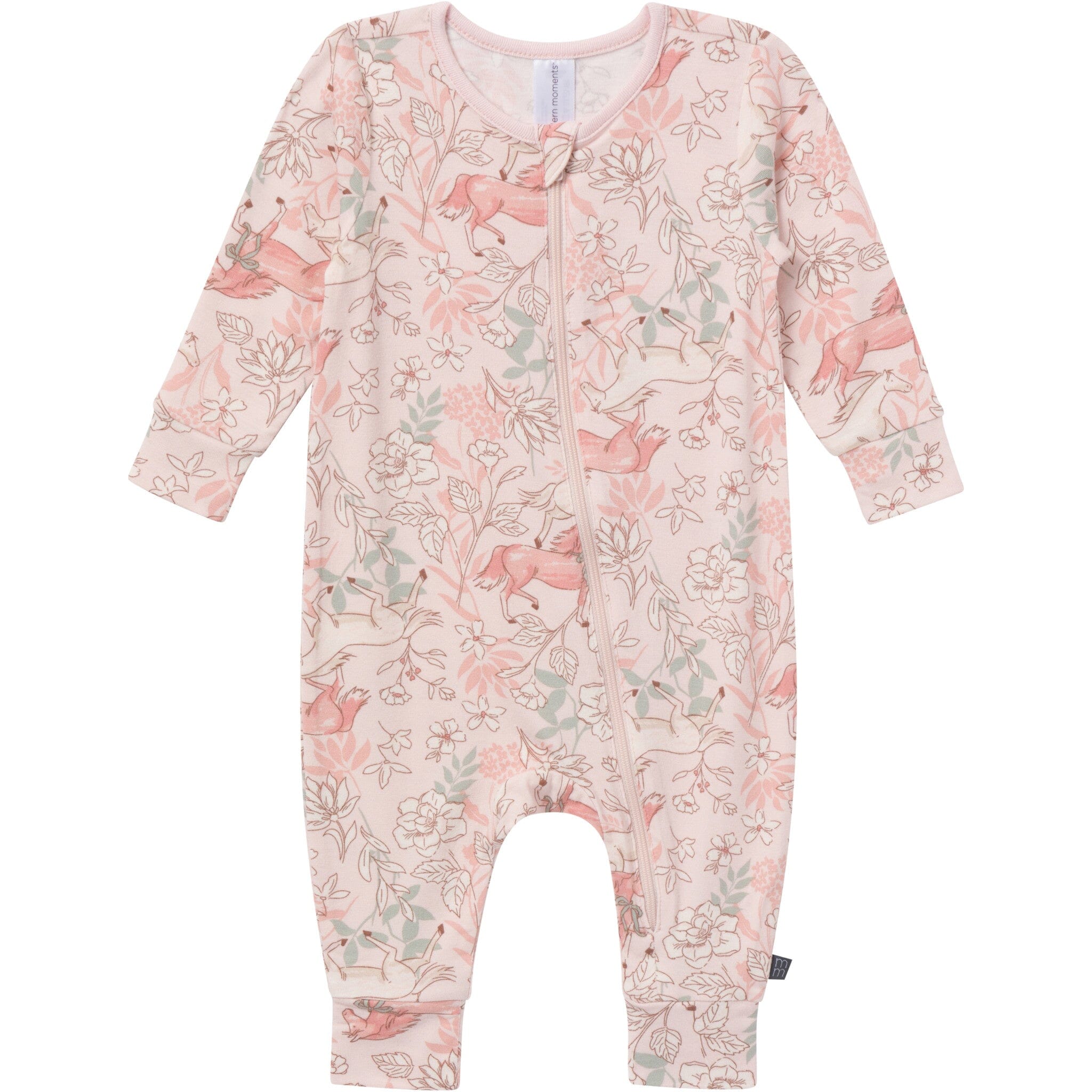2-Pack Baby Girls Pink Long Sleeve Footless Romper Rompers Gerber® 