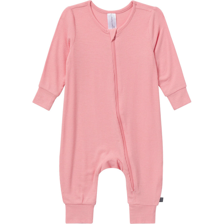 2-Pack Baby Girls Pink Long Sleeve Footless Romper Rompers Gerber® 