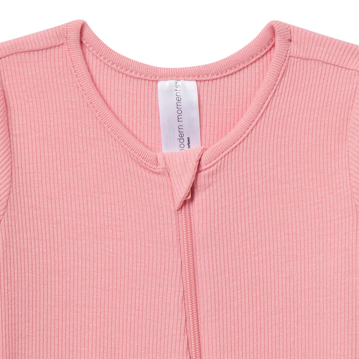 2-Pack Baby Girls Pink Long Sleeve Footless Romper Rompers Gerber® 