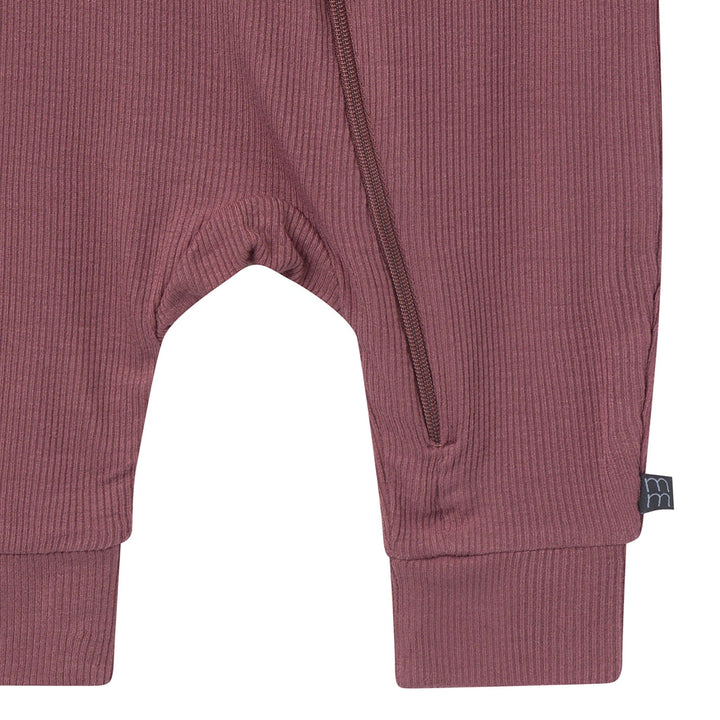 2-Pack Baby Neutral Gray and Purple Long Sleeve Footless Romper Rompers Gerber® 