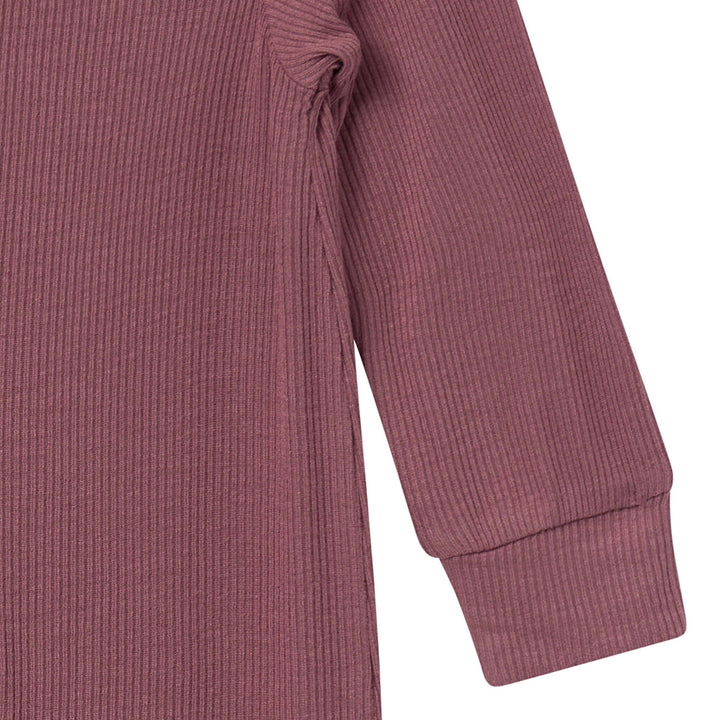 2-Pack Baby Neutral Gray and Purple Long Sleeve Footless Romper Rompers Gerber® 