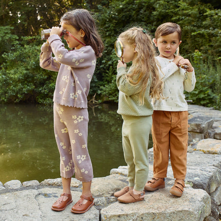 2-Piece Infant & Toddler Girls Medium Lilac Cluster Jacquard Sweater and Pant Set