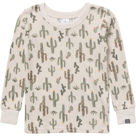 2-Piece Neutral Christmas Cactus Snug Fit Pajama Set
