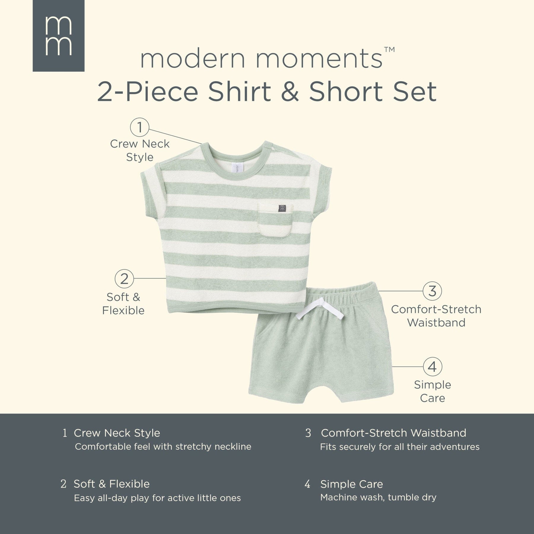 Lin Stripes Boy Set - Green main image 0