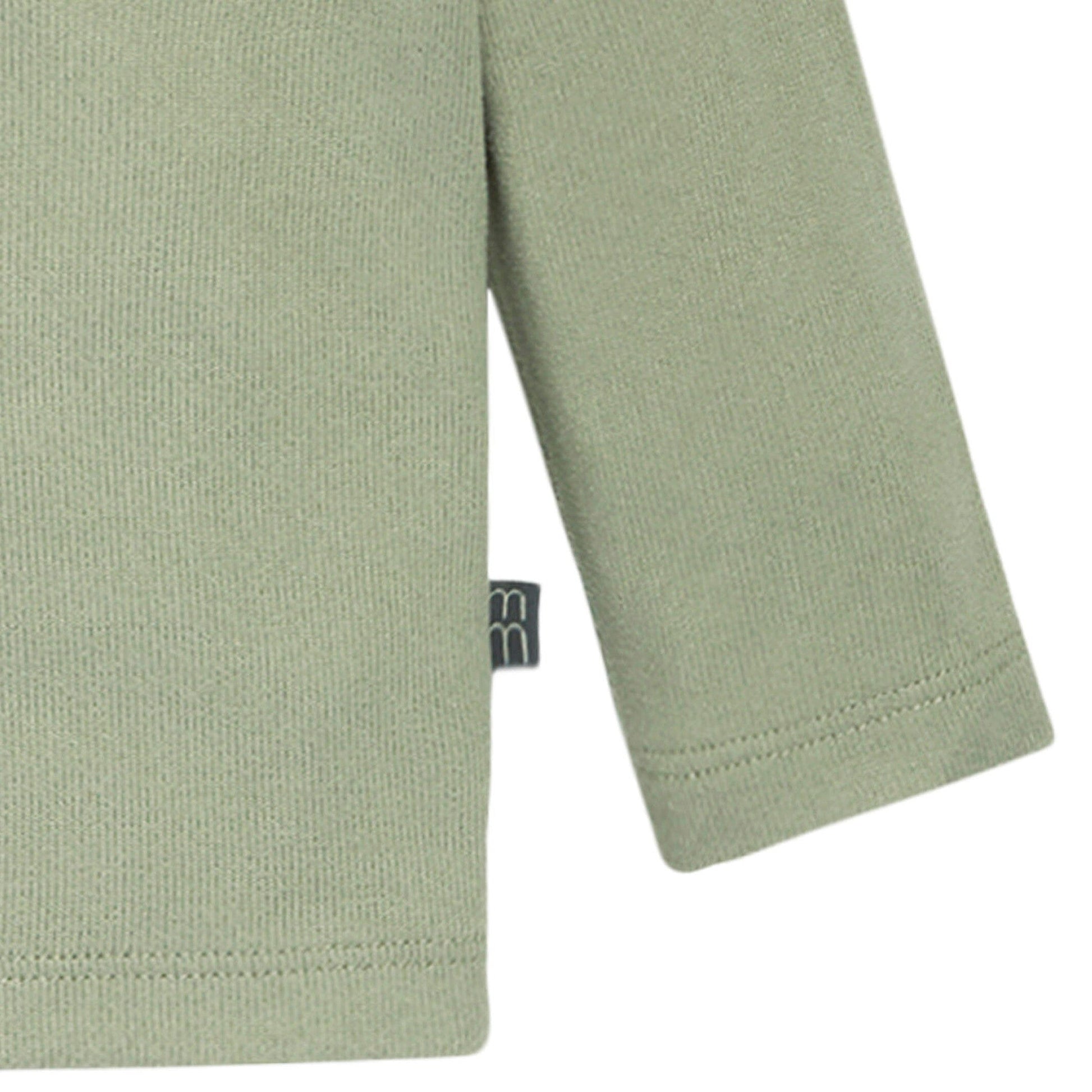 2-Piece Baby Boys Md Green Hooded Brushed Hacci Set