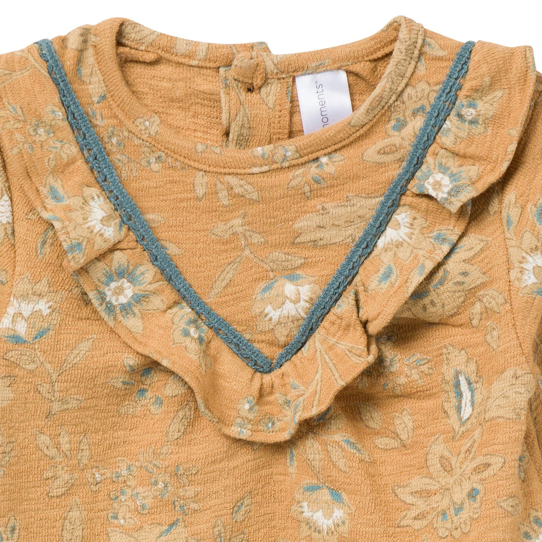 2-Piece Baby Girls Apple Cinnamon Floral Dress and Tights Set Dresses Gerber® 