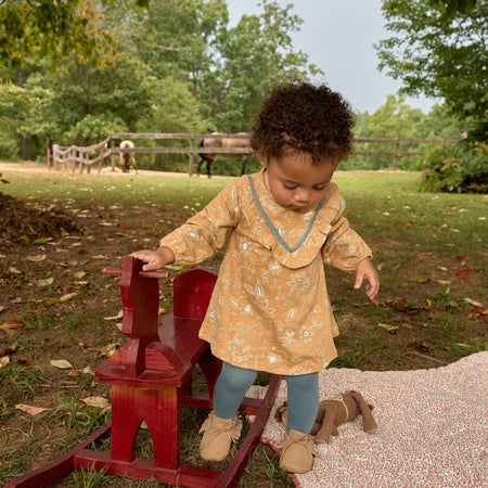 2-Piece Baby Girls Heirloom Floral Dress and Tights Set