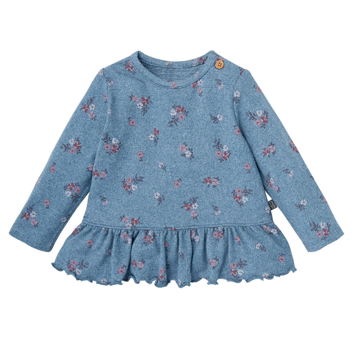 2-Piece Baby Girls Blue Heather Peplum Top and Pants Outfits & Sets Gerber® 