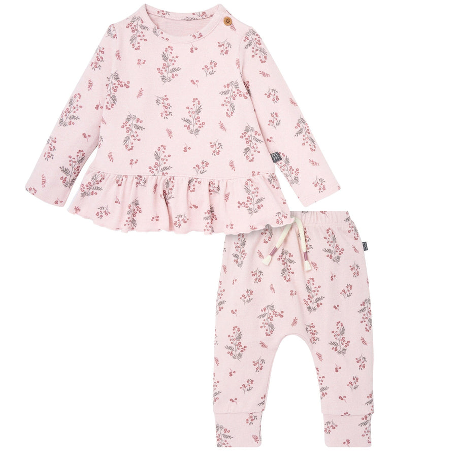 2-Piece Baby Girls Blush Heather Peplum Top and Pants Outfits & Sets Gerber® 